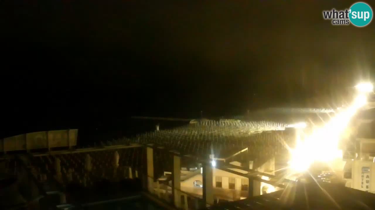 Caorle webcam Ponente beach from hotel Marco Polo