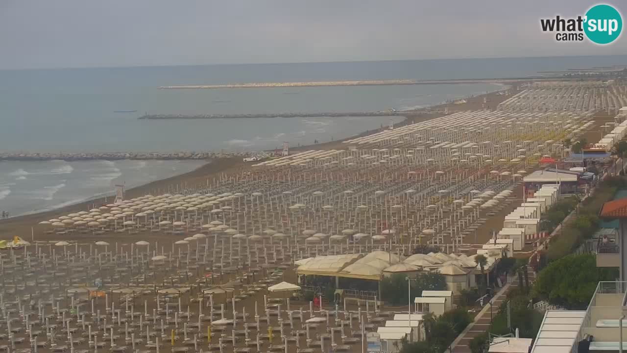 Caorle webcam Ponente beach from hotel Marco Polo