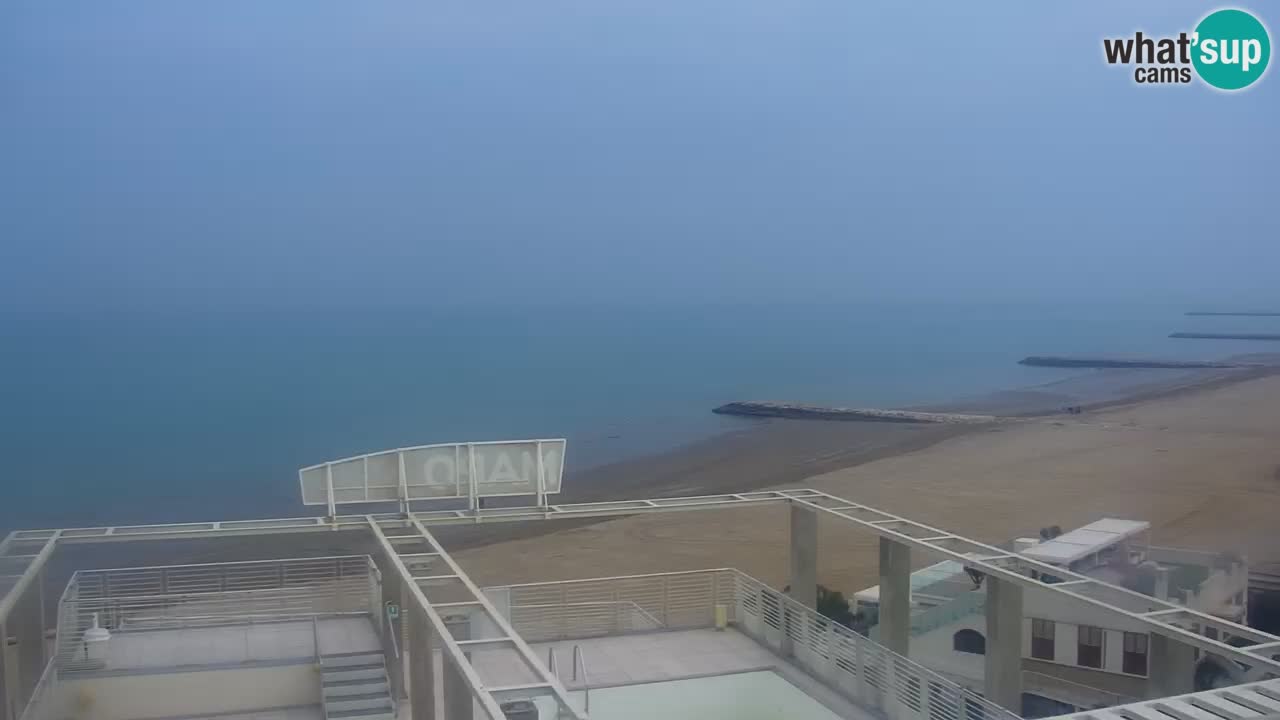 Caorle webcam Ponente beach from hotel Marco Polo