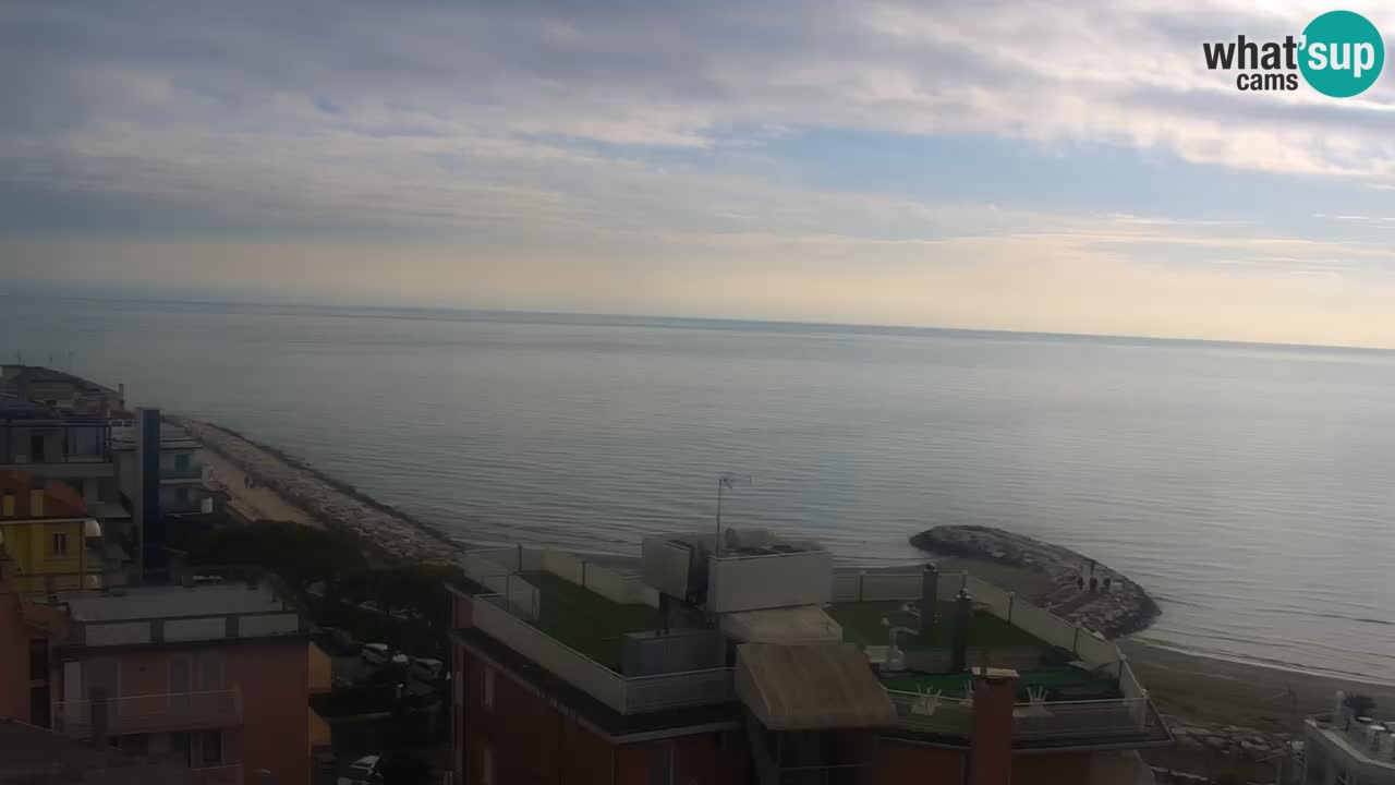 Caorle webcam Ponente beach from hotel Marco Polo