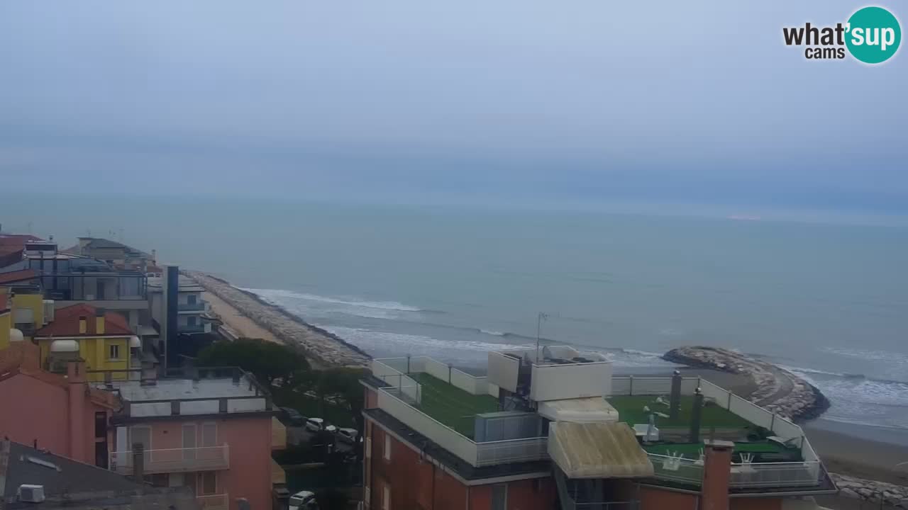 Caorle webcam Ponente beach from hotel Marco Polo