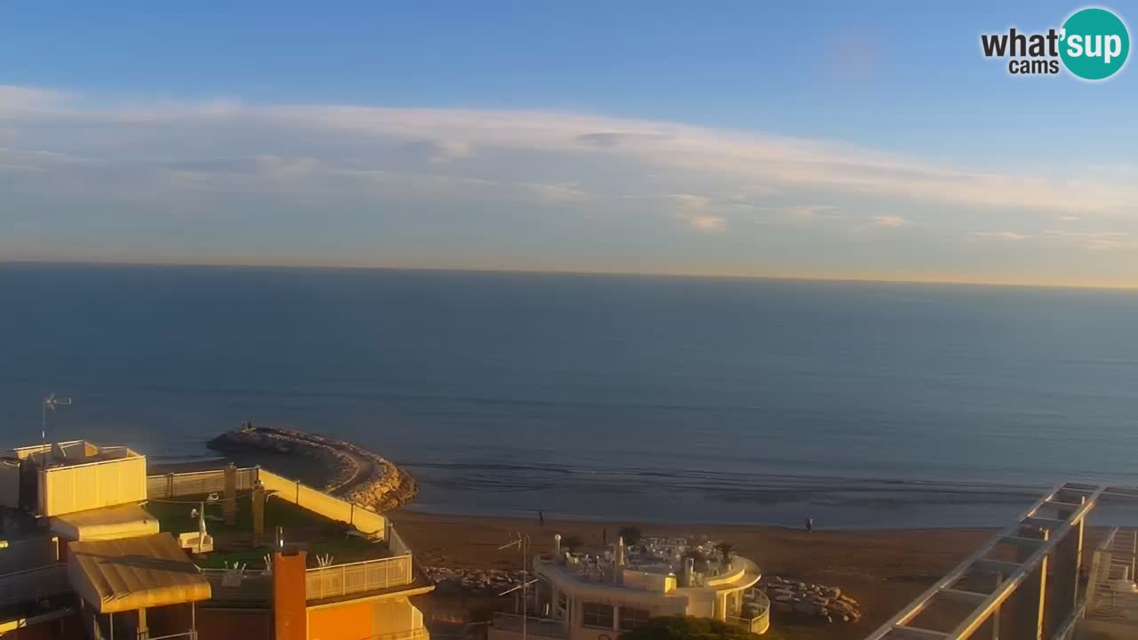 Caorle webcam Ponente beach from hotel Marco Polo