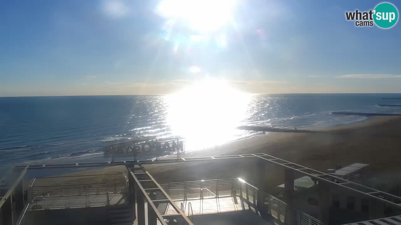 Caorle webcam Ponente beach from hotel Marco Polo