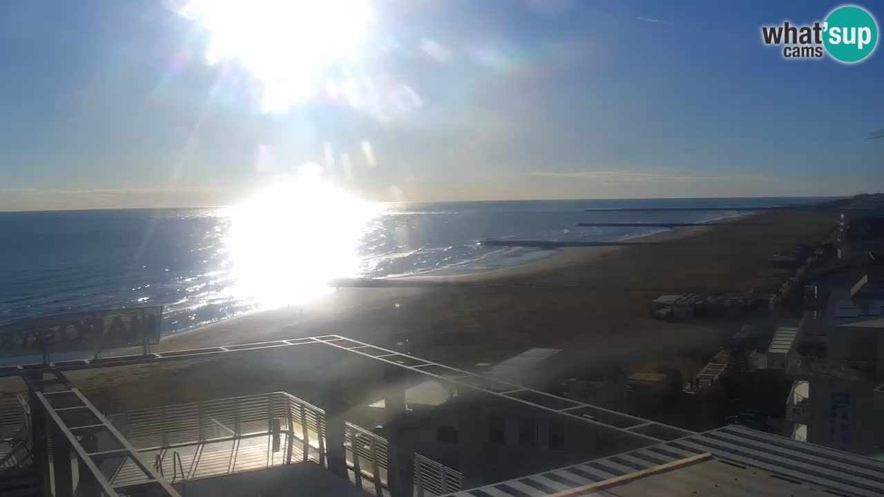 Caorle webcam Ponente beach from hotel Marco Polo