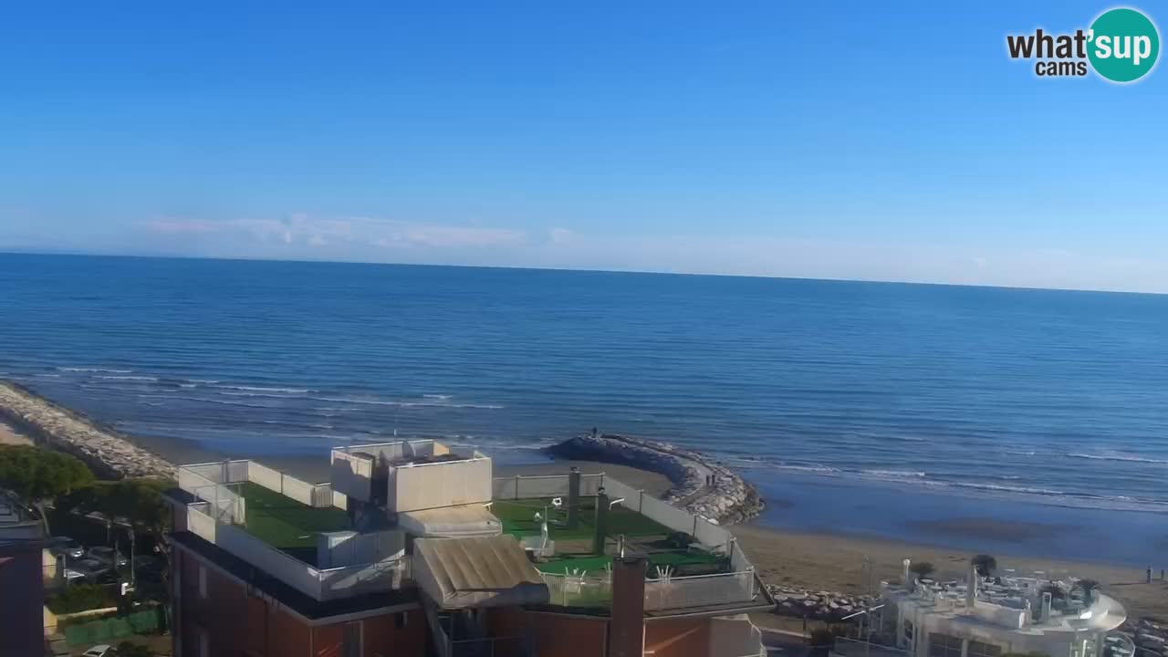 Caorle webcam Ponente beach from hotel Marco Polo