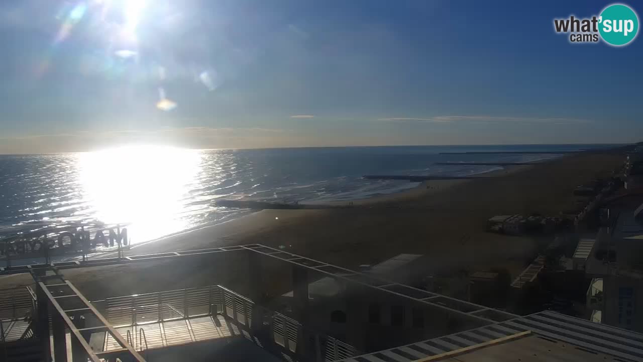 Caorle webcam Ponente beach from hotel Marco Polo