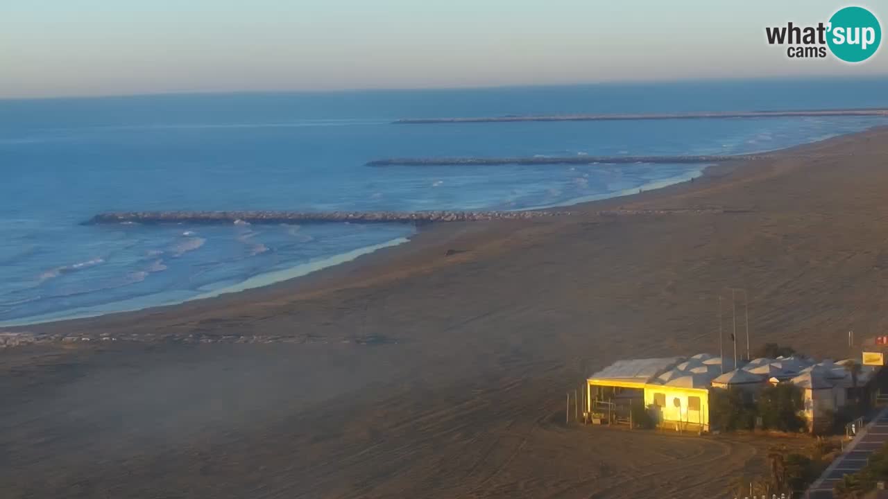 Caorle webcam Ponente beach from hotel Marco Polo