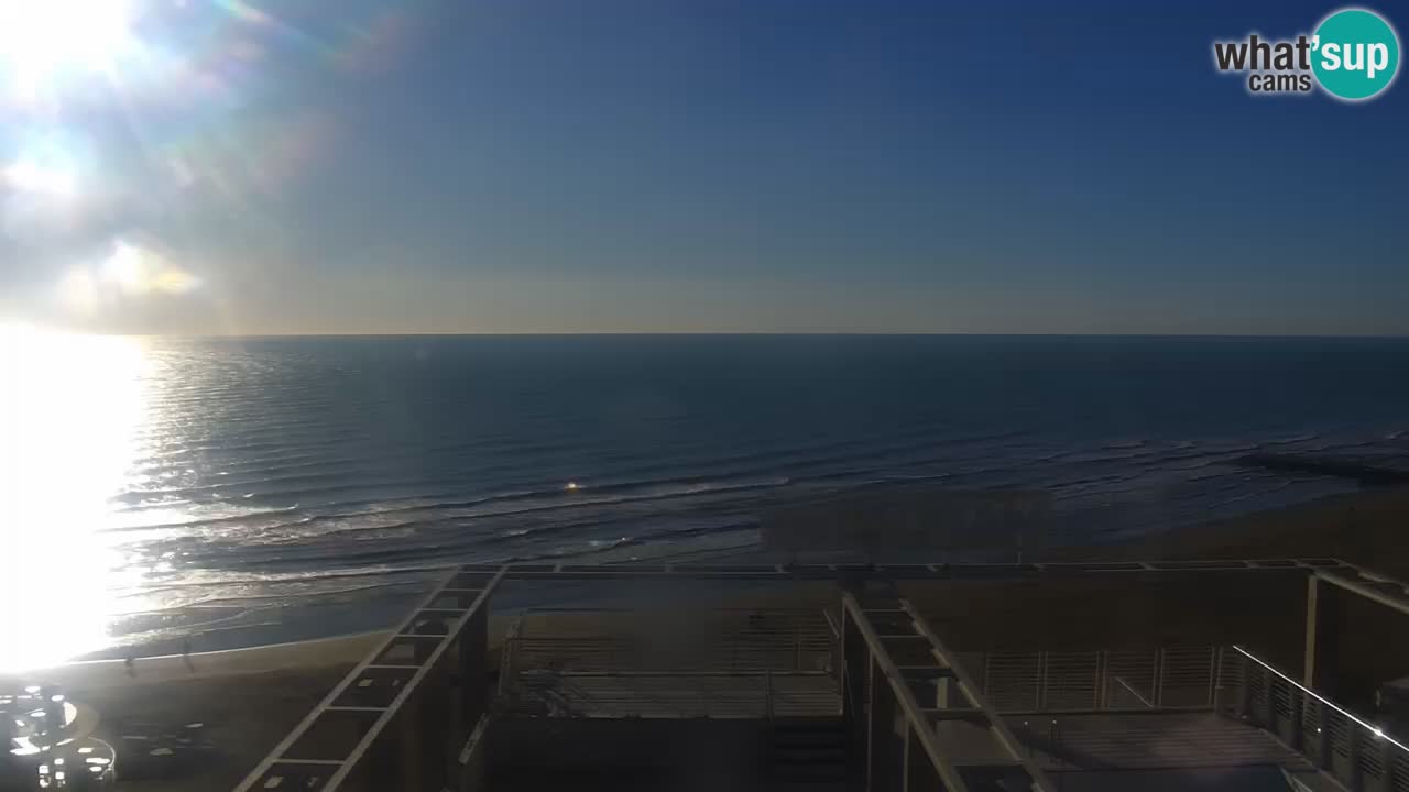 Caorle webcam Ponente beach from hotel Marco Polo