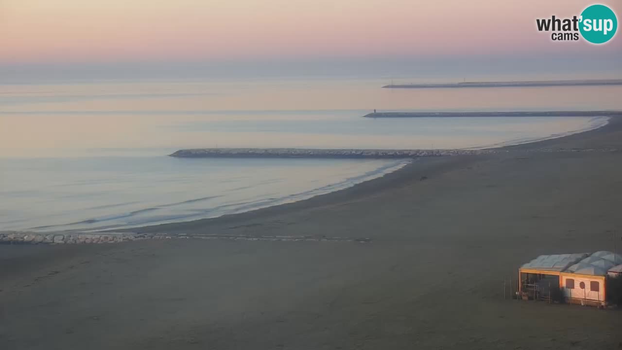 Caorle webcam Ponente beach from hotel Marco Polo