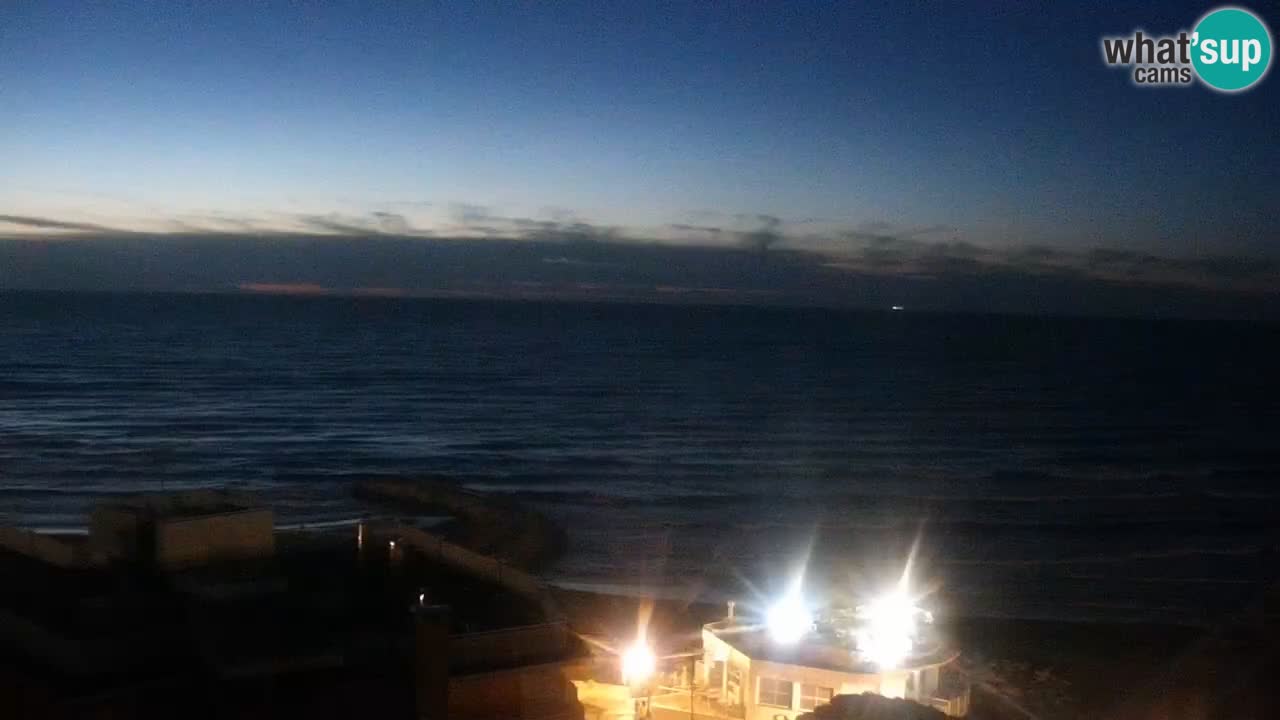 Caorle webcam Ponente beach from hotel Marco Polo