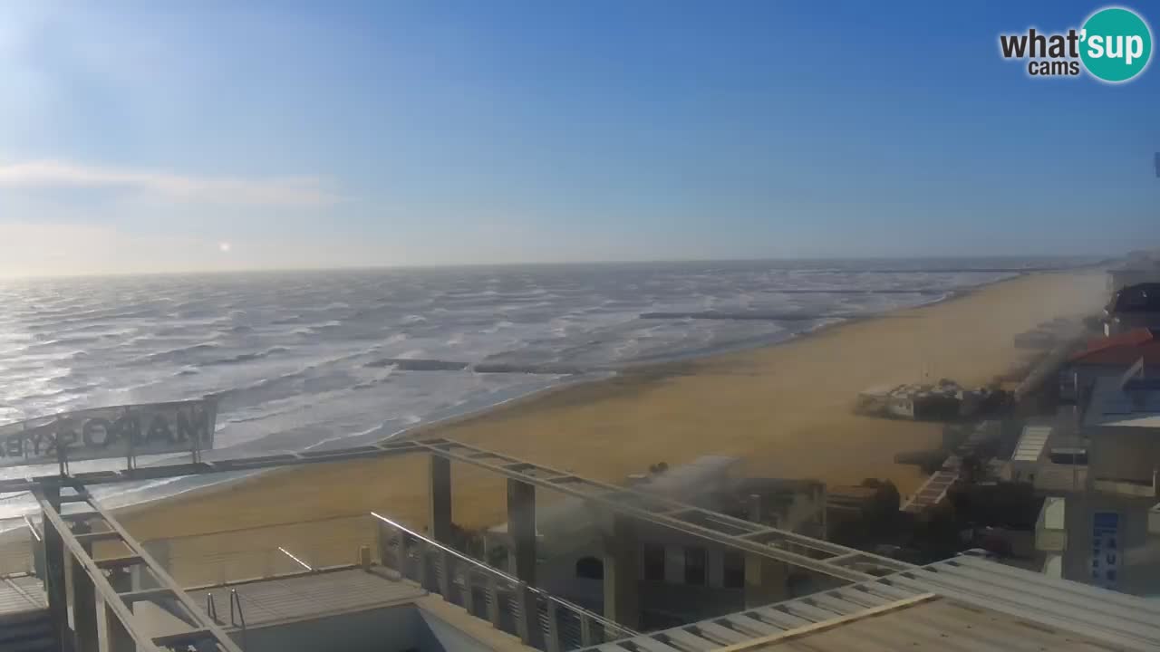 Caorle webcam Ponente beach from hotel Marco Polo