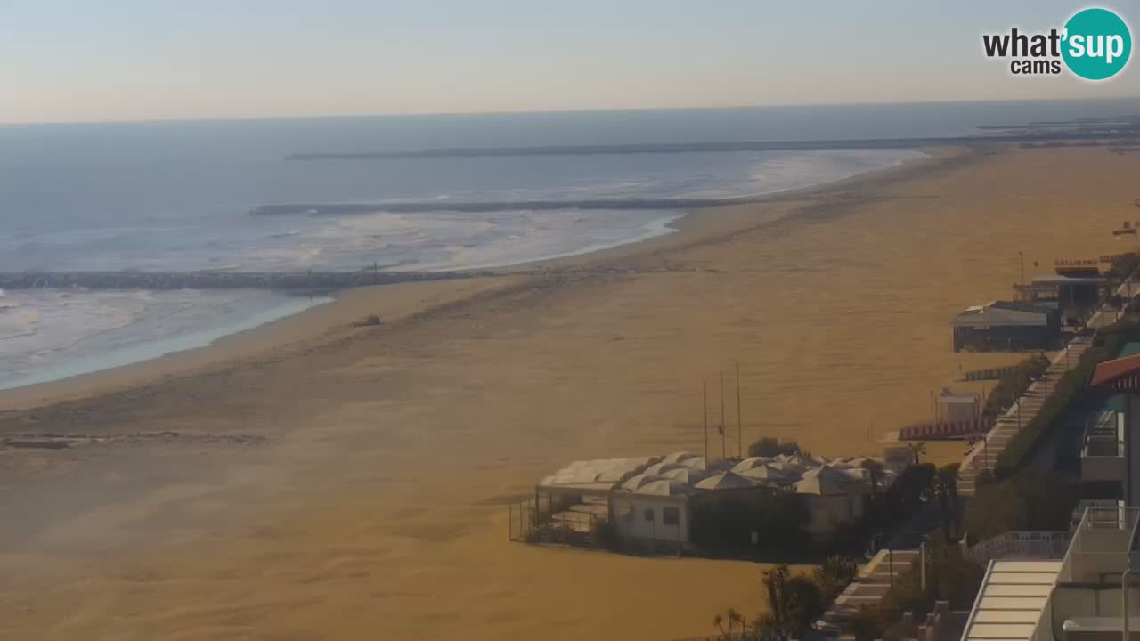 Caorle webcam Ponente beach from hotel Marco Polo