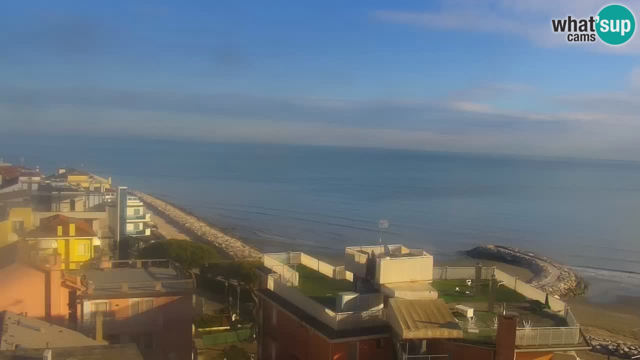 Caorle webcam Ponente beach from hotel Marco Polo