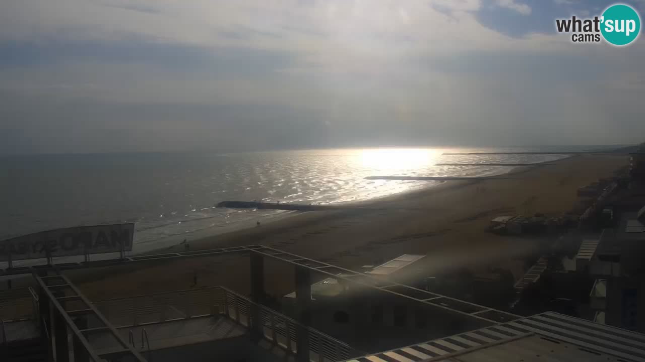 Caorle webcam Ponente beach from hotel Marco Polo