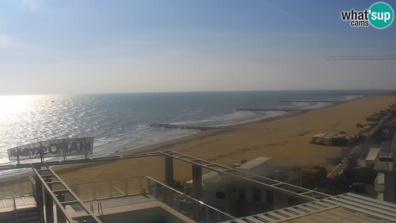 Caorle webcam Ponente beach from hotel Marco Polo