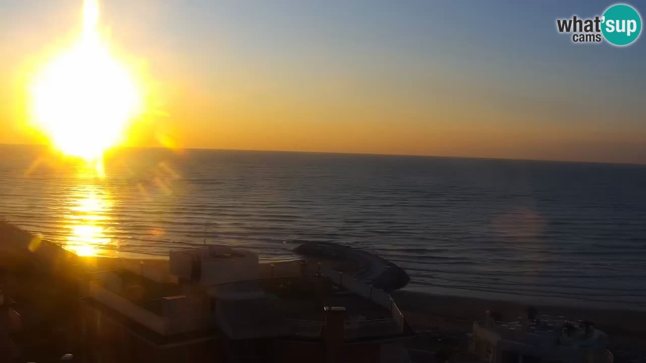 Caorle webcam Ponente beach from hotel Marco Polo