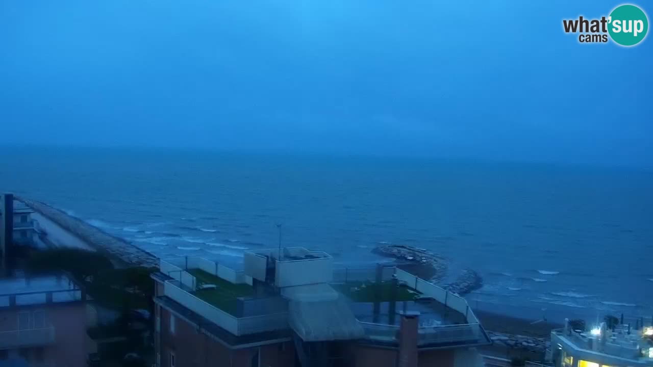 Caorle webcam Ponente beach from hotel Marco Polo