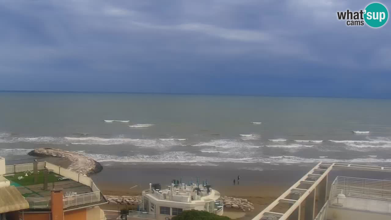 Caorle webcam Ponente beach from hotel Marco Polo