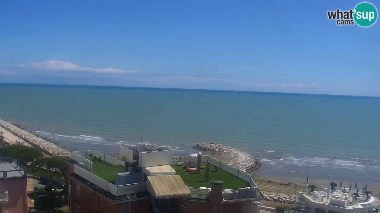 Caorle webcam Ponente beach from hotel Marco Polo
