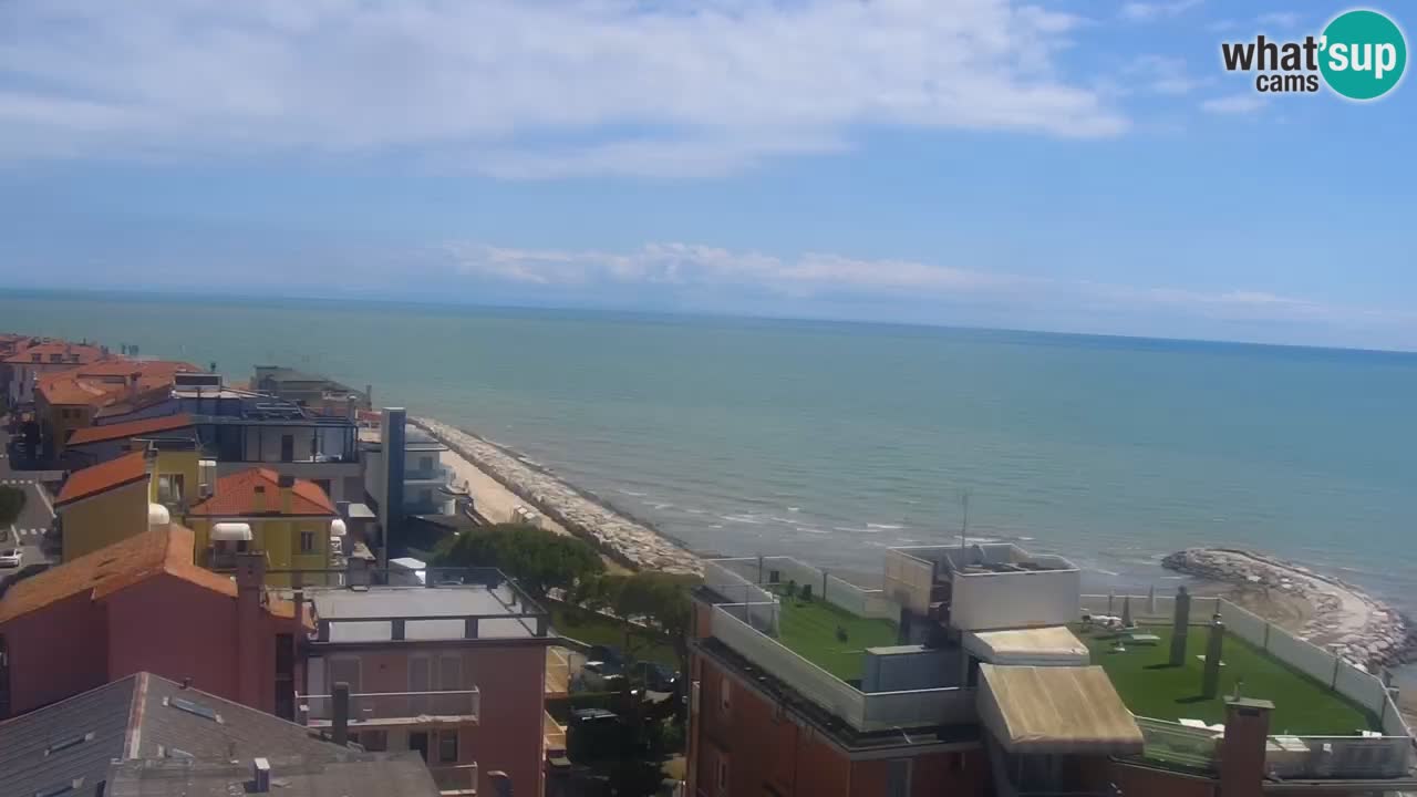 Webcam Caorle weststrand – Ponente Strand nach Hotel Marco Polo