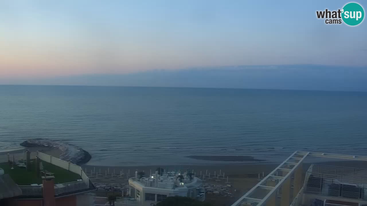 Caorle webcam Ponente beach from hotel Marco Polo