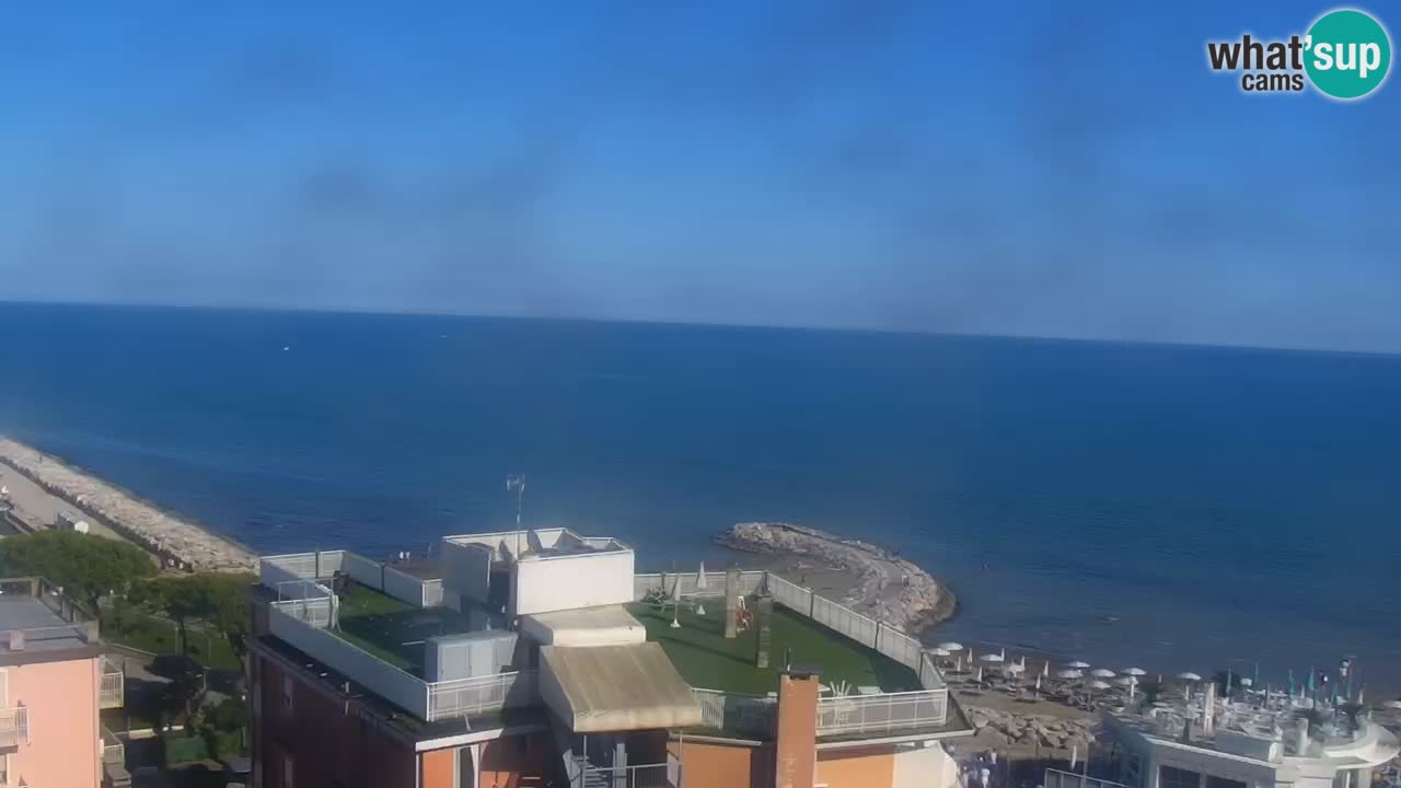 Caorle webcam Ponente beach from hotel Marco Polo