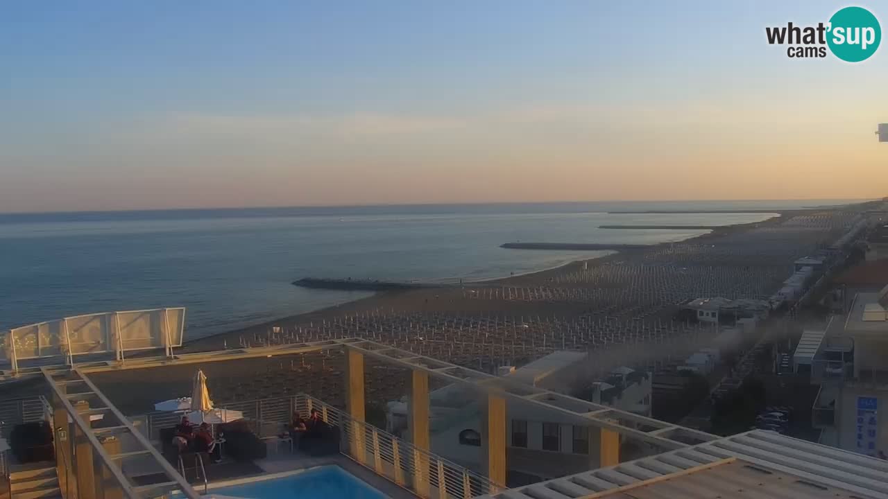 Caorle webcam Ponente beach from hotel Marco Polo