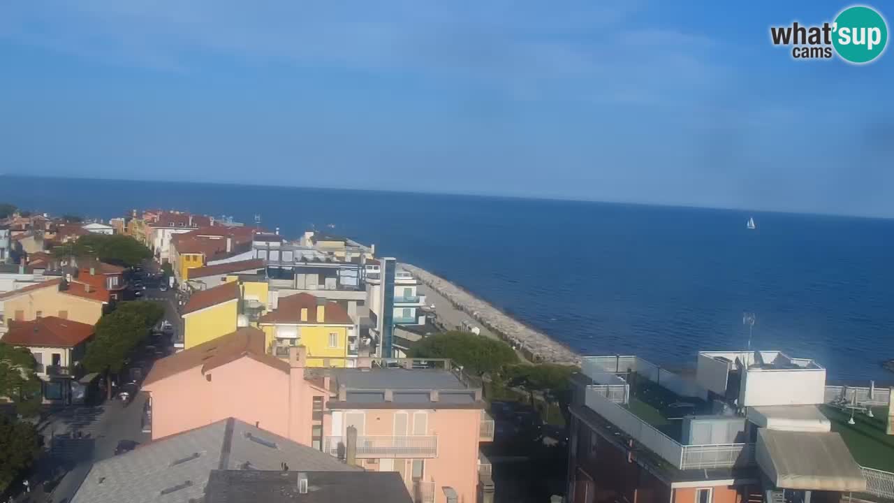 Caorle webcam Ponente beach from hotel Marco Polo