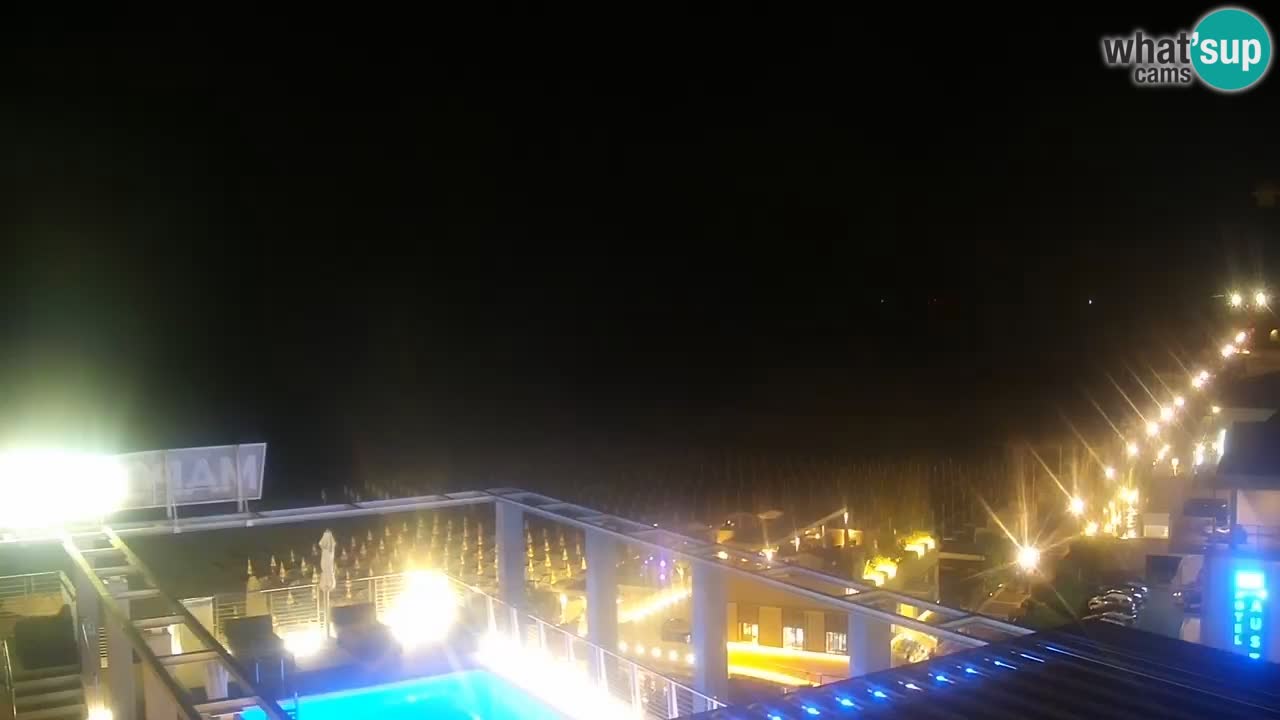 Caorle webcam Ponente beach from hotel Marco Polo