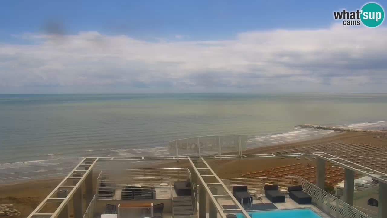 Caorle webcam Ponente beach from hotel Marco Polo