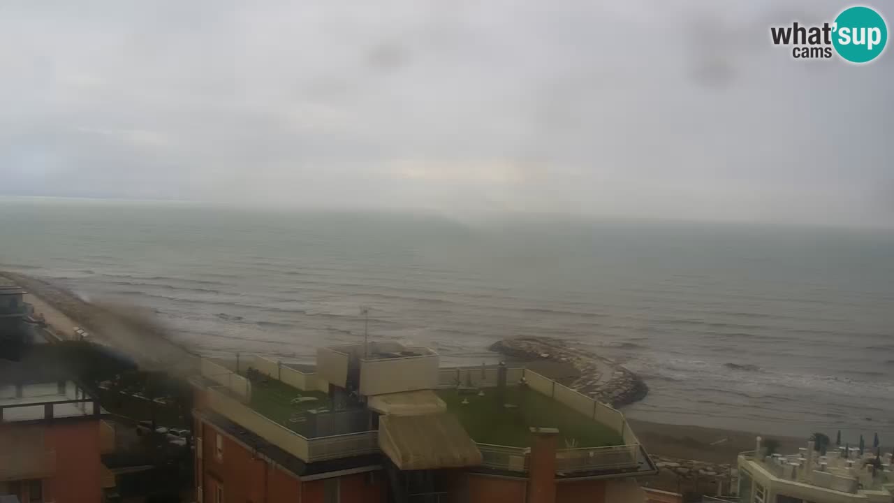 Caorle webcam Ponente beach from hotel Marco Polo