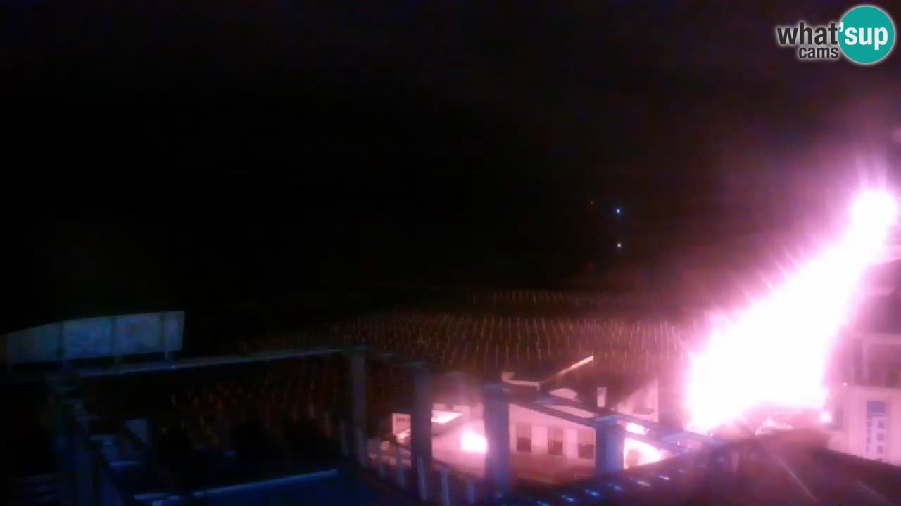 Caorle webcam Ponente beach from hotel Marco Polo