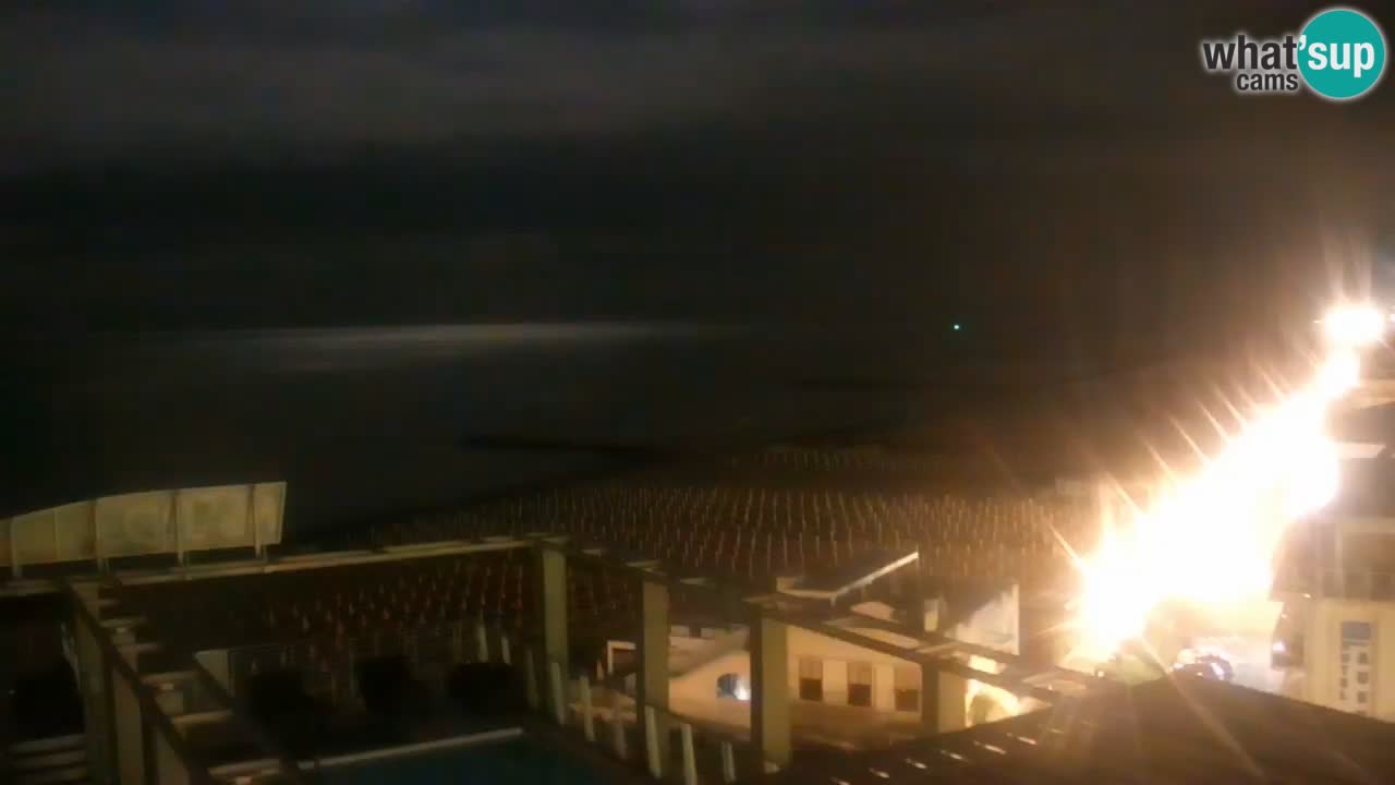 Caorle webcam Ponente beach from hotel Marco Polo