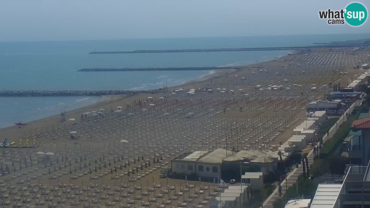 Caorle webcam Ponente beach from hotel Marco Polo
