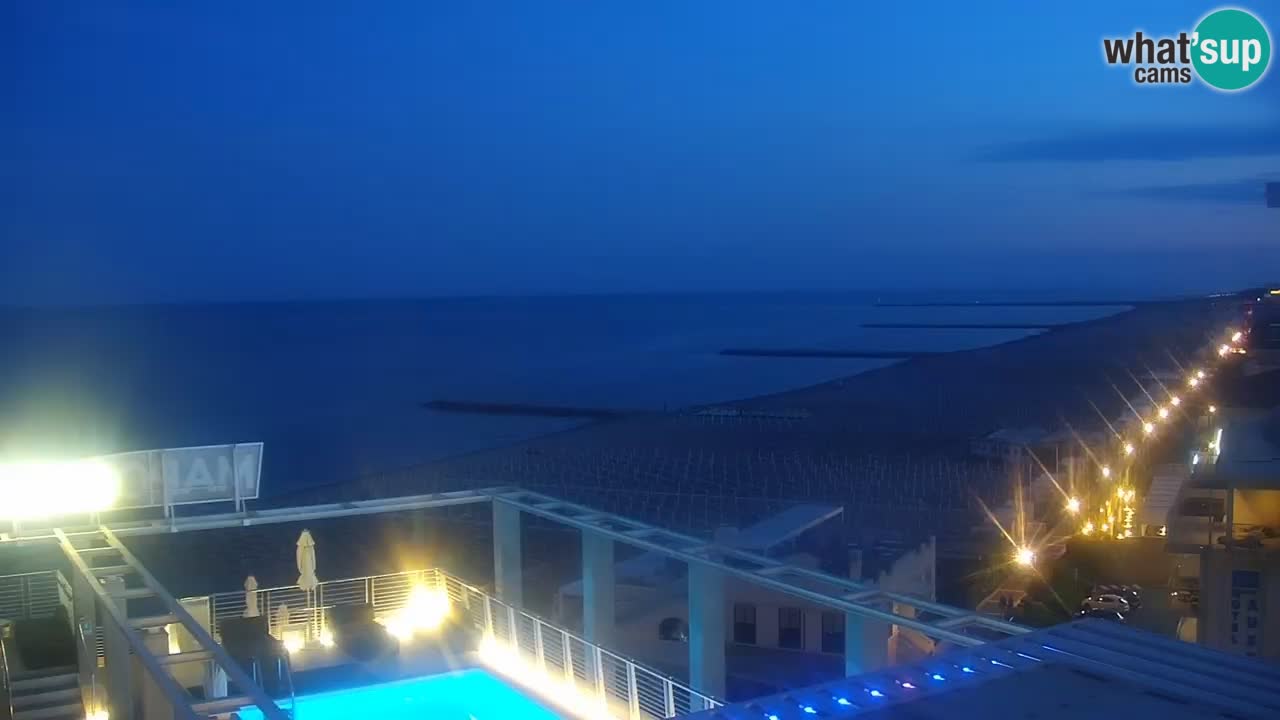 Caorle webcam Ponente beach from hotel Marco Polo