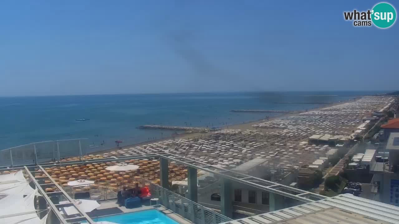 Caorle webcam Ponente beach from hotel Marco Polo