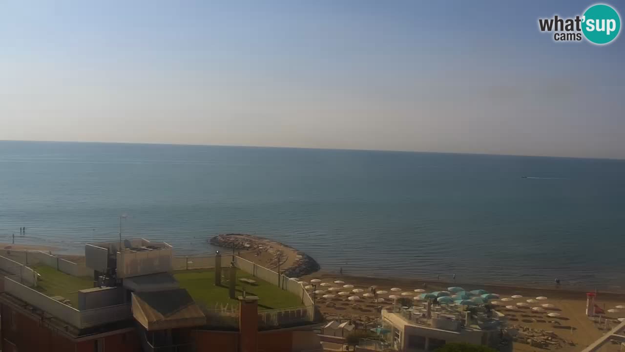 Caorle webcam Ponente beach from hotel Marco Polo