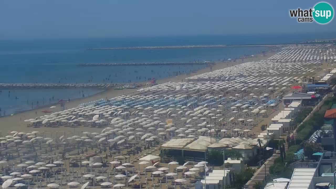 Caorle webcam Ponente beach from hotel Marco Polo