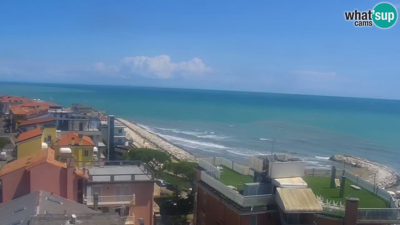 Webcam Caorle weststrand – Ponente Strand nach Hotel Marco Polo