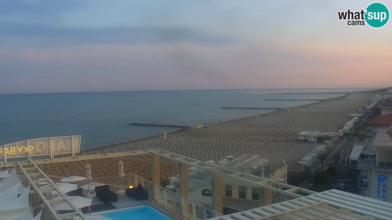 Caorle webcam Ponente beach from hotel Marco Polo