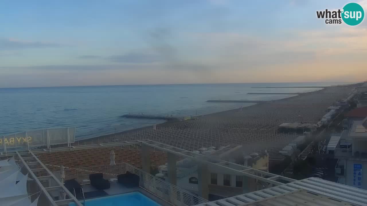 Caorle webcam Ponente beach from hotel Marco Polo