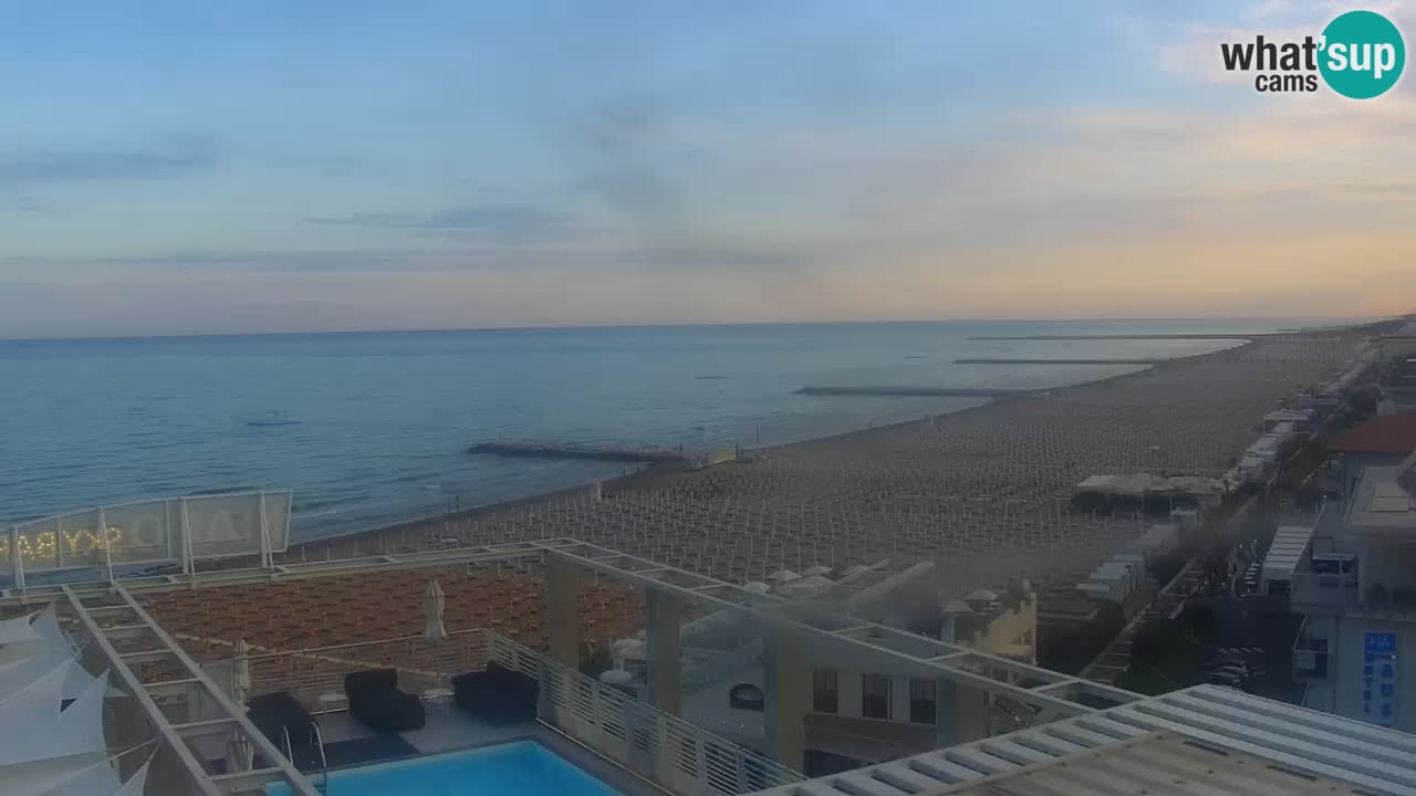 Caorle webcam Ponente beach from hotel Marco Polo
