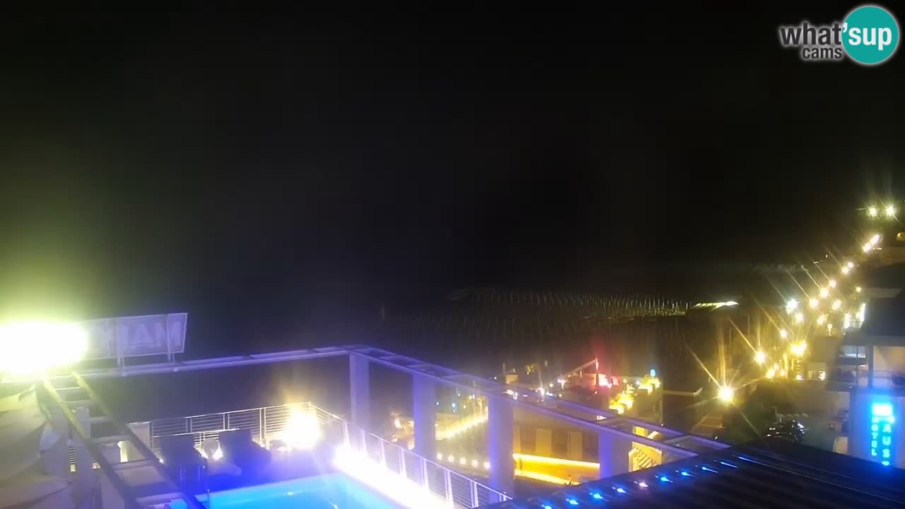 Caorle webcam Ponente beach from hotel Marco Polo
