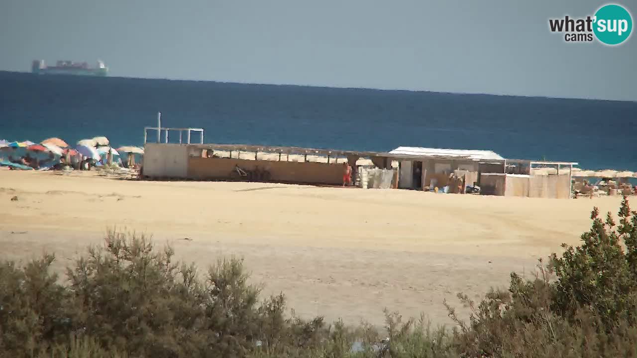 Spletna kamera Chia – Pogled v živo na plažo Su Giudeu