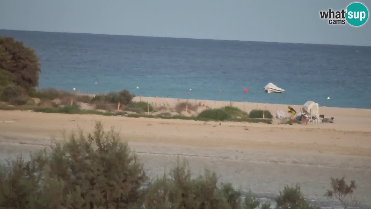 Webcam Chia – Vue en direct de la plage Su Giudeu