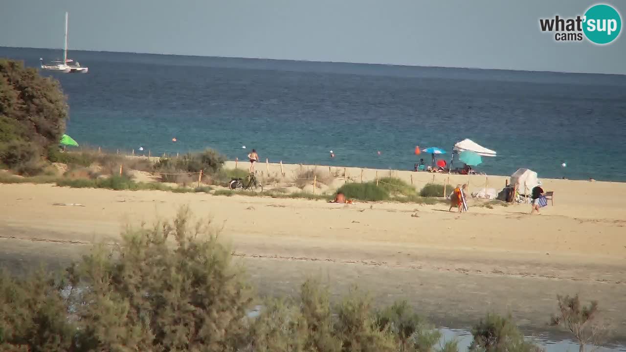 Webcam Chia – Vue en direct de la plage Su Giudeu