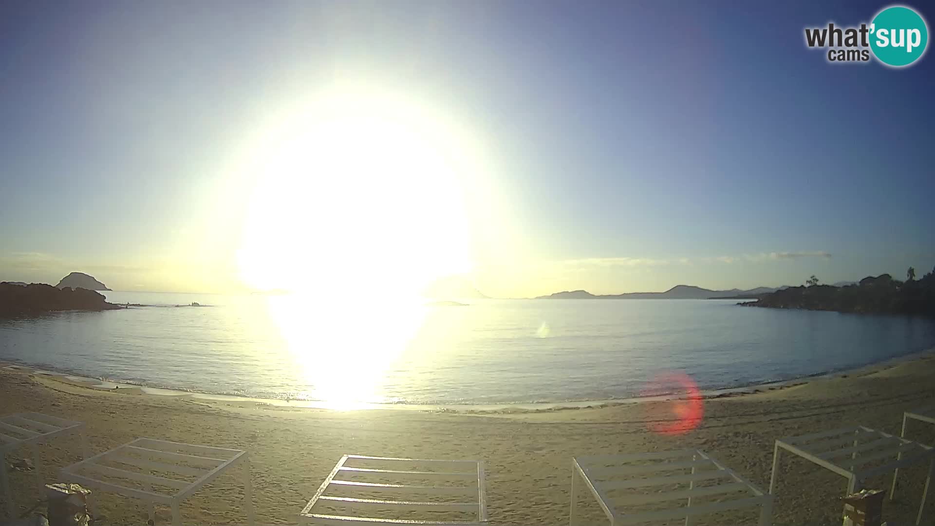 Plaža Cala Sassari Spletna kamera v živo Golfo Aranci – Sardinija