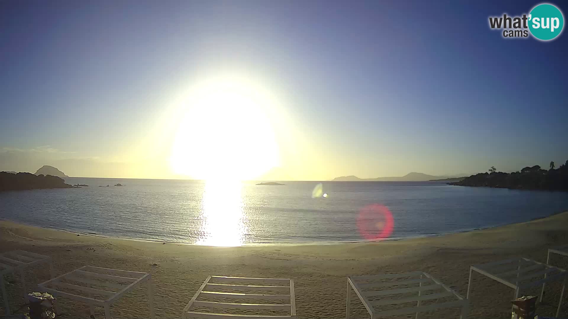 Plaža Cala Sassari Spletna kamera v živo Golfo Aranci – Sardinija