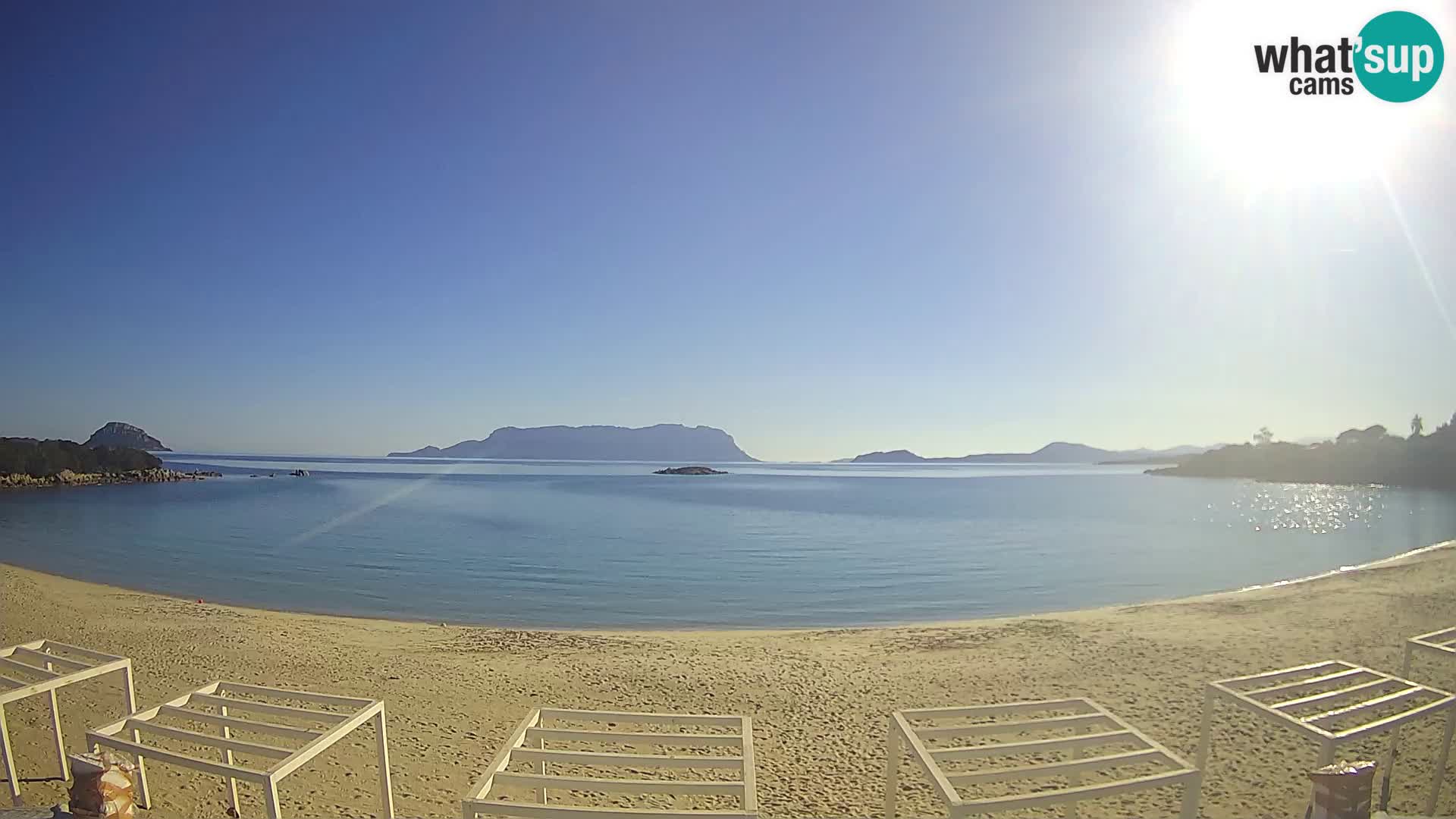 Plaža Cala Sassari Spletna kamera v živo Golfo Aranci – Sardinija