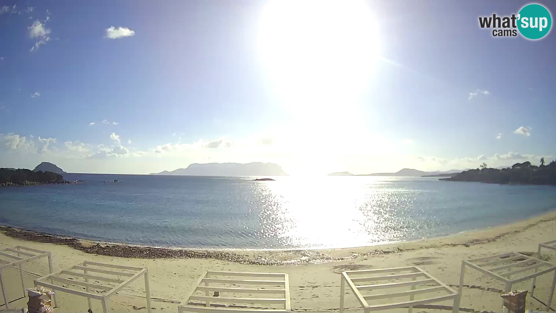 Plaža Cala Sassari Spletna kamera v živo Golfo Aranci – Sardinija